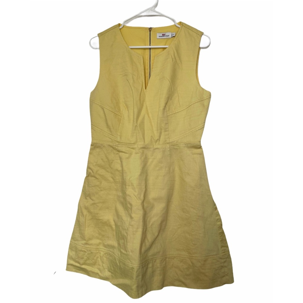 Vineyard Vines Yellow Sleeveless A-Line Dress